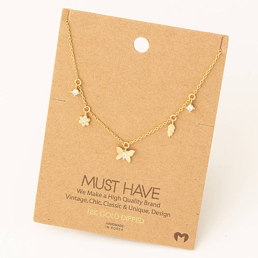 Dainty Butterfly Station Necklace