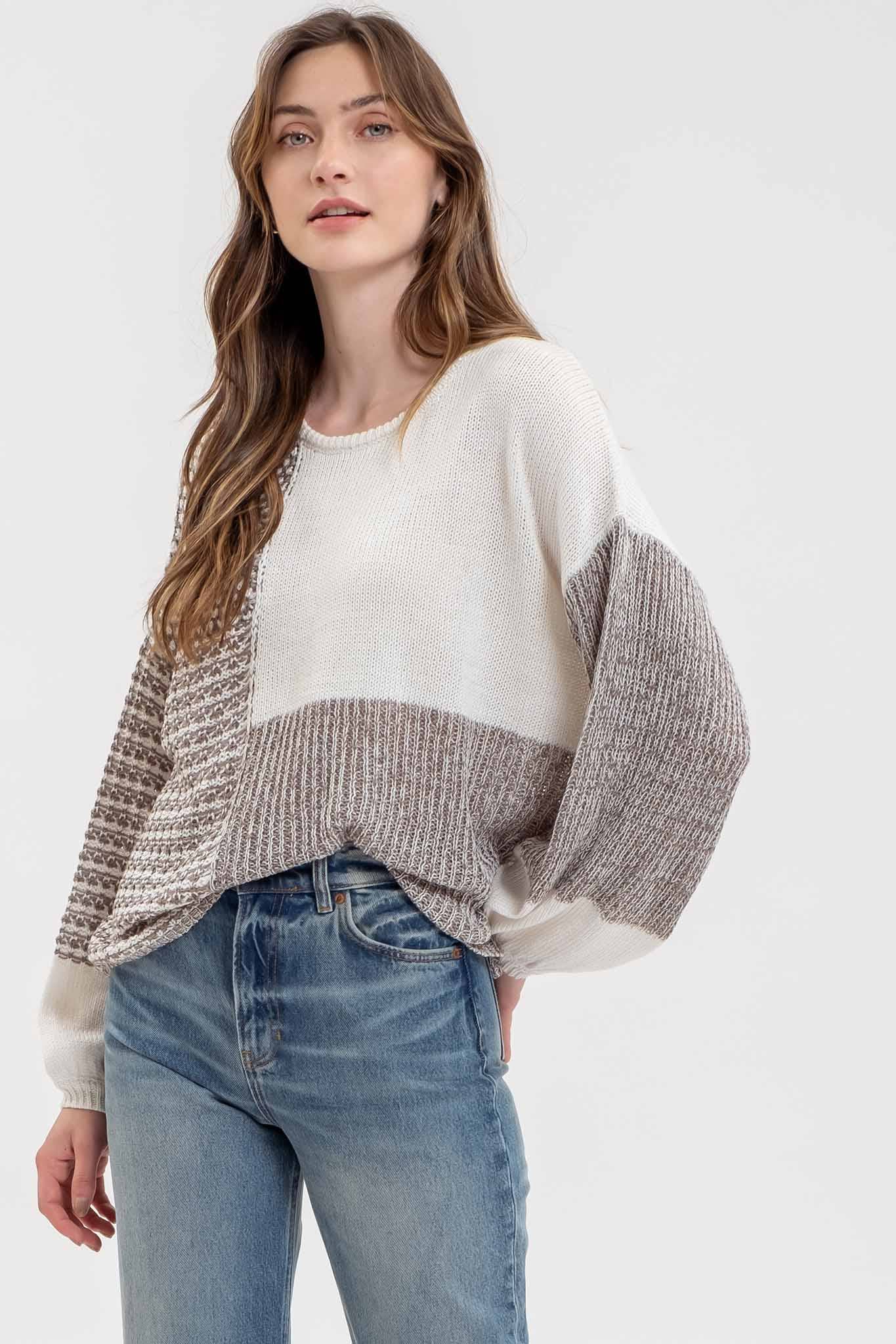 Mocha Color Block Top