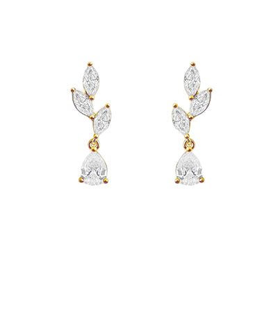 Crystal Leaf Drop Earrings