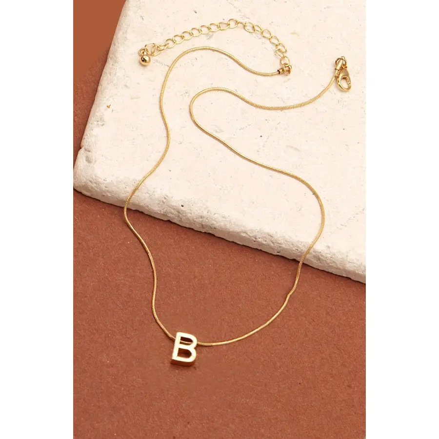 Initial Snake Chain Necklace